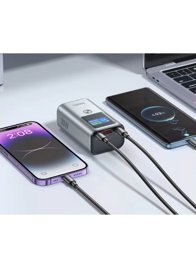 Hoco Digital Display Power Bank, Aluminum Alloy, Fast Charging, Portable Extra Battery, Q17A, 10000Ah, PD30W, iPhone 15, 14, 13 - Image 4