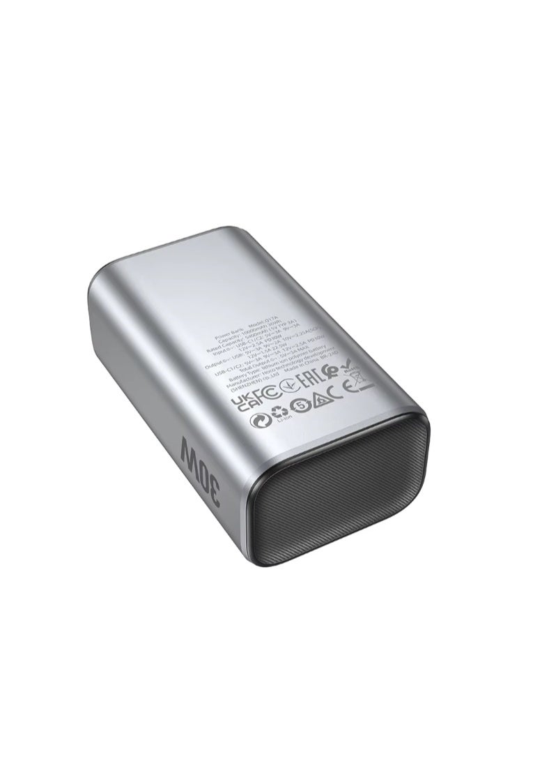 Hoco Digital Display Power Bank, Aluminum Alloy, Fast Charging, Portable Extra Battery, Q17A, 10000Ah, PD30W, iPhone 15, 14, 13 - Image 3