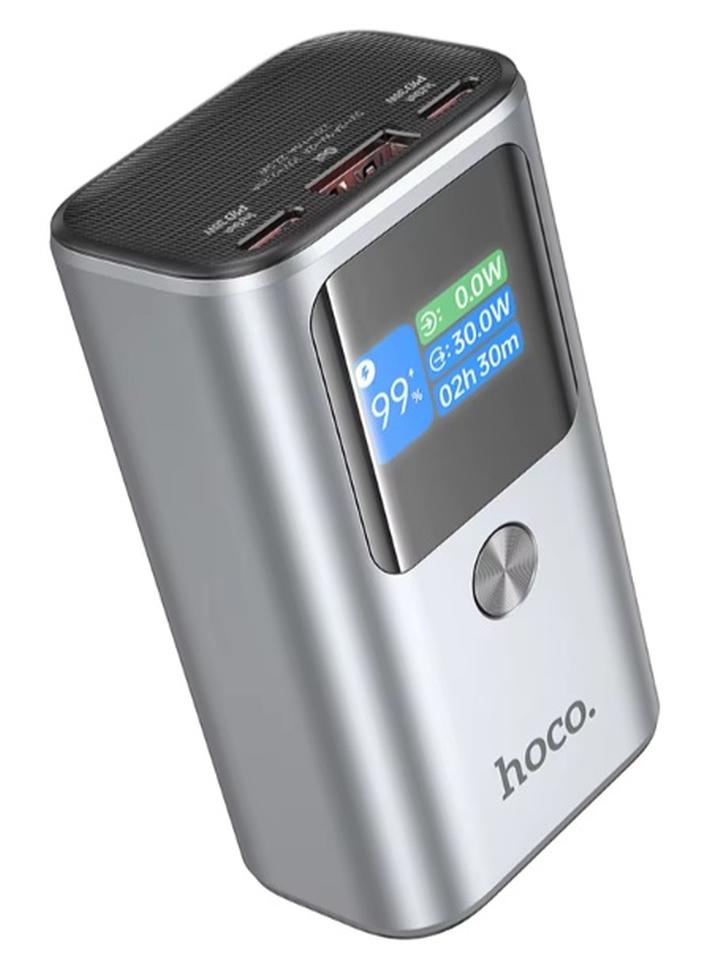 هوكو بنك طاقة بشاشة رقمية ، سبائك الألومنيوم ، شحن سريع ، بطارية إضافية محمولة ، Q17A ، 10000Ah ، PD30W ، iPhone 15 ، 14 ، 13 - Image 1