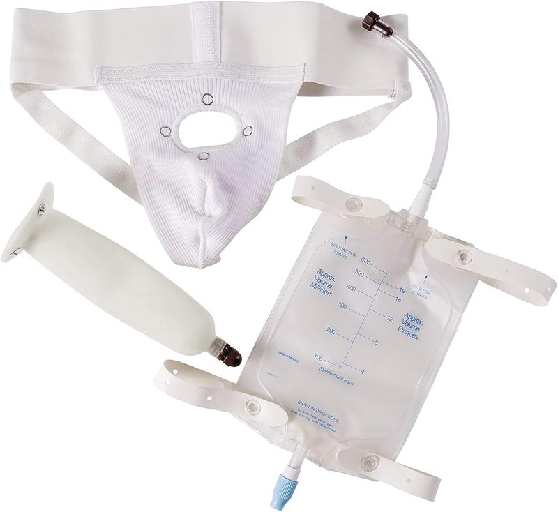 DMI Urinal for Men Portable Urinal With Elastic Waistband And Urine Collection Bag or Leg FSA and HSA Eligible Holds Up To 20 Ounces Of Fluid - Image 1