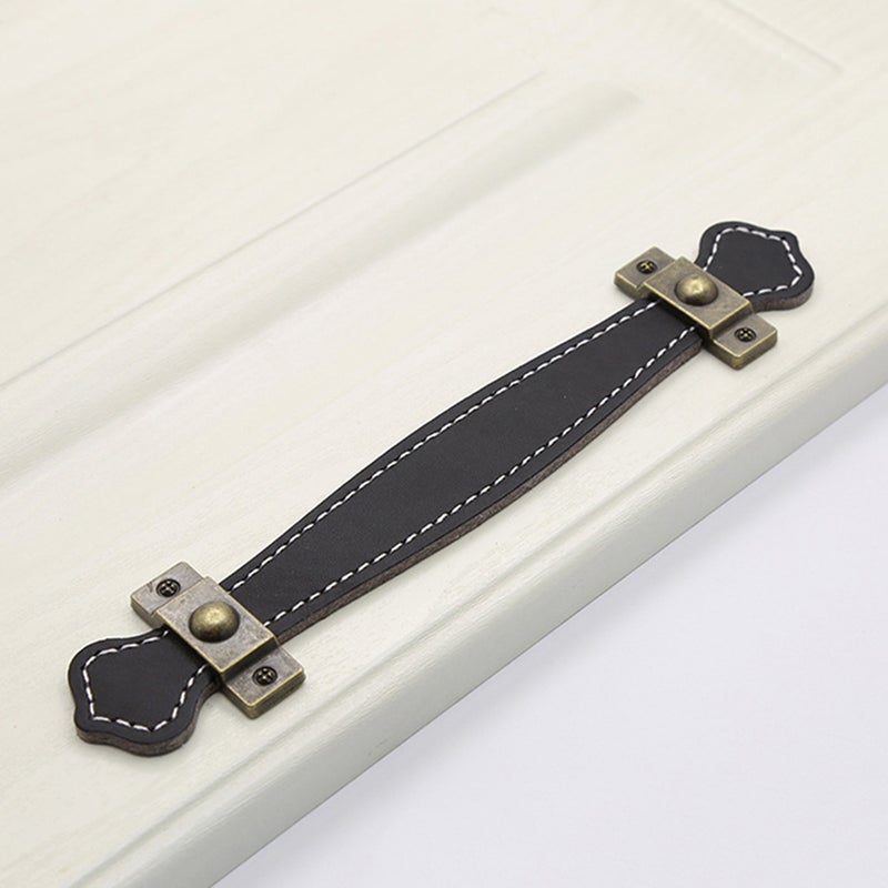 4pcs Leather Drawer Pulls PU Leather Strap Handles Wardrobe Cabinet Handles - Image 4