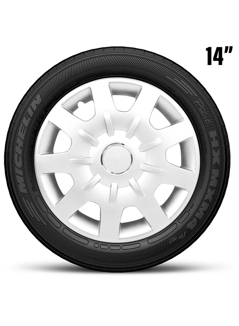 Pistol Car Wheel Cover Silver Color 14 inch - High-Quality Pistol Wheel Cup Universal Fit Set of 4PC WJ-5064-A-14 - Image 3