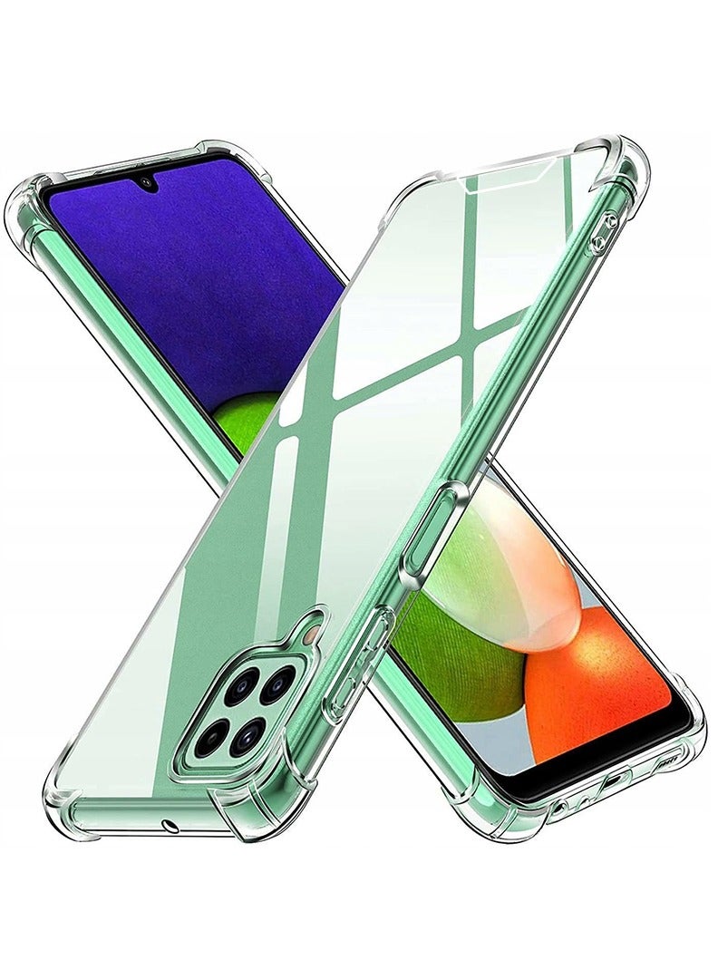 رفع القضية جراب شفاف لهاتف Samsung Galaxy M33، غطاء خلفي صلب من البولي كربونات ممتص للصدمات مع زوايا معززة وحواف ناعمة، جراب واقٍ شفاف من مادة TPU - Image 1