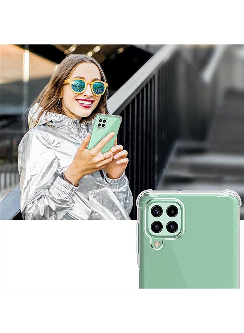 رفع القضية جراب شفاف لهاتف Samsung Galaxy M33، غطاء خلفي صلب من البولي كربونات ممتص للصدمات مع زوايا معززة وحواف ناعمة، جراب واقٍ شفاف من مادة TPU - Image 4