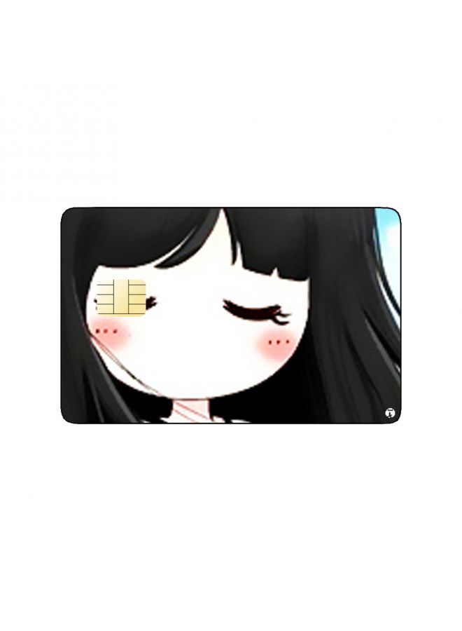 RKN PRINTED BANK CARD STICKER Cute Girl Drawing With Watermelon - Image 2