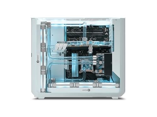 SSUPD Xhuttle White ATX Mid Tower Gaming Case, with a Dual - Chamber Design, Panoramic Tempered Glass,Vertical GPU Airflow, Includes 3 x 120mm ARGB Reverse Fan, RGB Strip (White) - Image 5