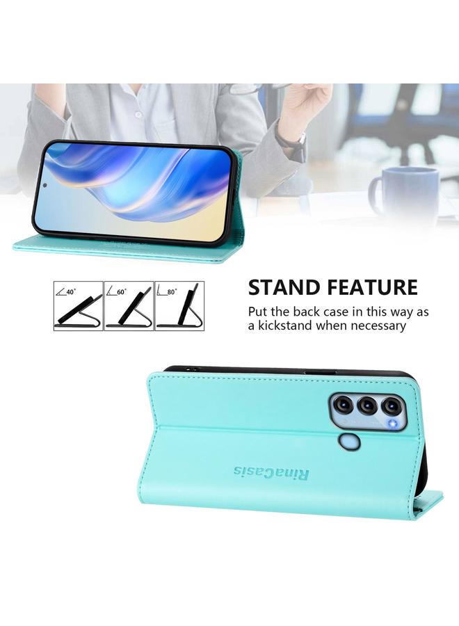 S-TOP Case For itel S17 / S661W / Vision 3 RC01 Dual-Folded Magnetic Suction RFID Leather Phone Case - Image 4