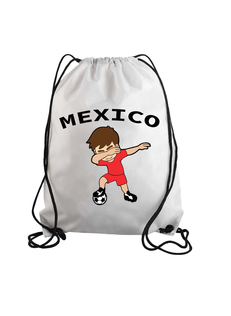 حقيبة برباط كرة قدم المكسيك أو حقيبة ظهر مناسبة للبالغين والأطفال ومحبي الرياضة (تصميم 2)