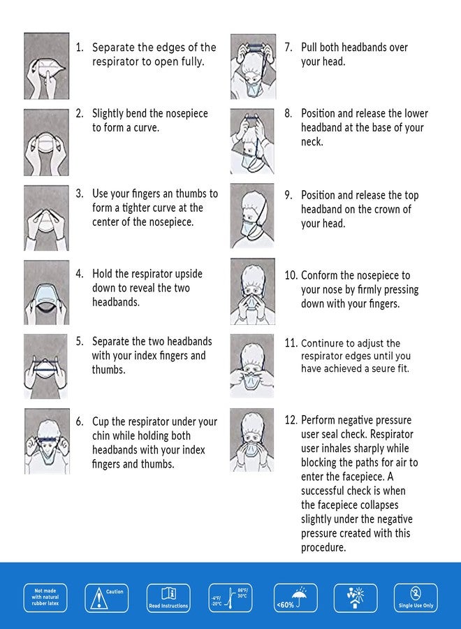 اسي جهاز تنفس ACI N95، صندوق يحتوي على 50 قطعة، معتمد من المعهد الوطني للسلامة والصحة المهنية (NIOSH)، صنع في الولايات المتحدة الأمريكية - Image 5