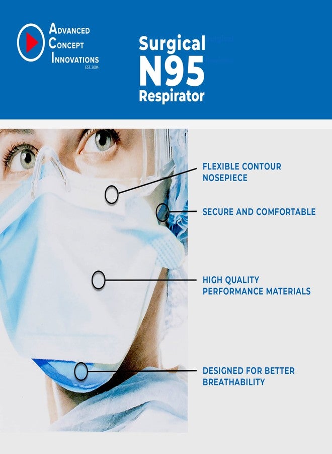 اسي جهاز تنفس ACI N95، صندوق يحتوي على 50 قطعة، معتمد من المعهد الوطني للسلامة والصحة المهنية (NIOSH)، صنع في الولايات المتحدة الأمريكية - Image 4
