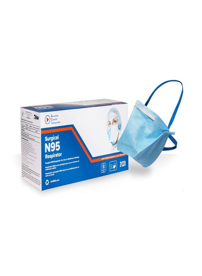 اسي جهاز تنفس ACI N95، صندوق يحتوي على 50 قطعة، معتمد من المعهد الوطني للسلامة والصحة المهنية (NIOSH)، صنع في الولايات المتحدة الأمريكية - Image 1