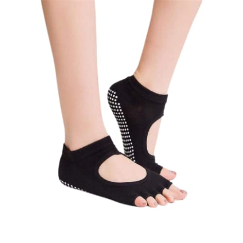 Digital Shoppy Anti-slip Massage Foot Care Tool Yoga Health Silicone Gel Socks Orthopedic For Women (BLACK) - Image 1