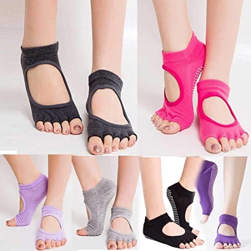 Digital Shoppy Anti-slip Massage Foot Care Tool Yoga Health Silicone Gel Socks Orthopedic For Women (BLACK) - Image 5
