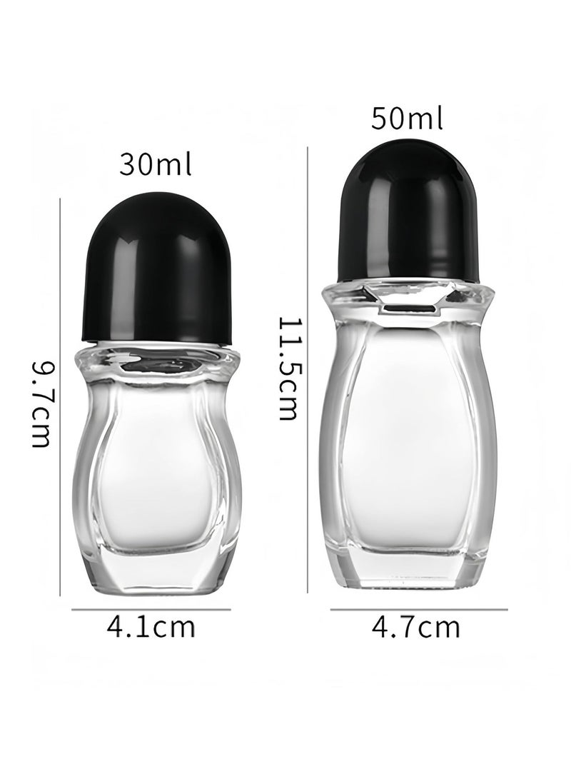 Oasisgalore 2Pcs Roller Ball Deodorant Container, Roll on Bottles, Empty Perfume Bottles Glass Roller Bottles for Essential Oils (30+50Ml) - Image 4