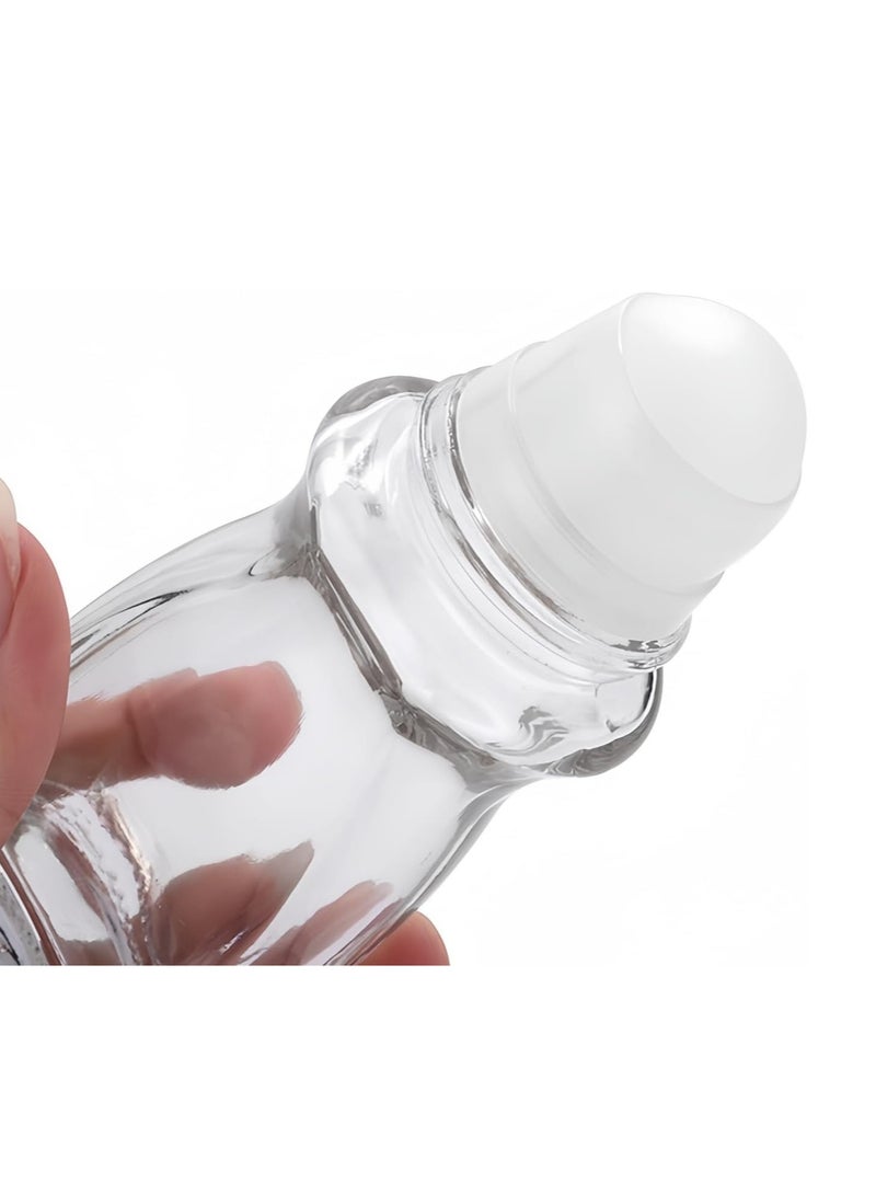 Oasisgalore 2Pcs Roller Ball Deodorant Container, Roll on Bottles, Empty Perfume Bottles Glass Roller Bottles for Essential Oils (30+50Ml) - Image 2