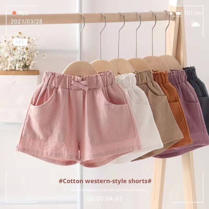 Girls Cotton Cargo Shorts Summer Lightweight - Image 1