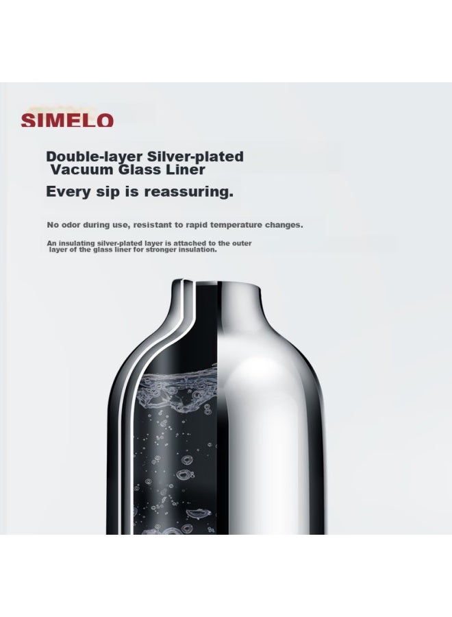 Simelo Insulated Bottle, Large Capacity For Home Use, Glass Inner Liner, Hot Water Bottle, Dorm Insulated Bottle, Warm Water Kettle, Boiling Water Bottle, 3.2l, Stainless Steel - Image 5