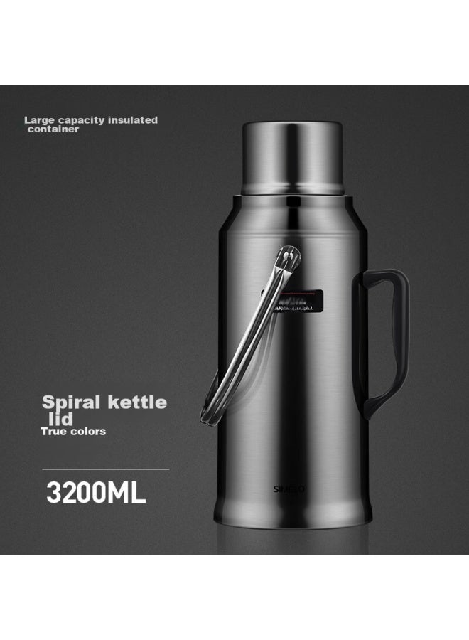 Simelo Insulated Bottle, Large Capacity For Home Use, Glass Inner Liner, Hot Water Bottle, Dorm Insulated Bottle, Warm Water Kettle, Boiling Water Bottle, 3.2l, Stainless Steel - Image 2