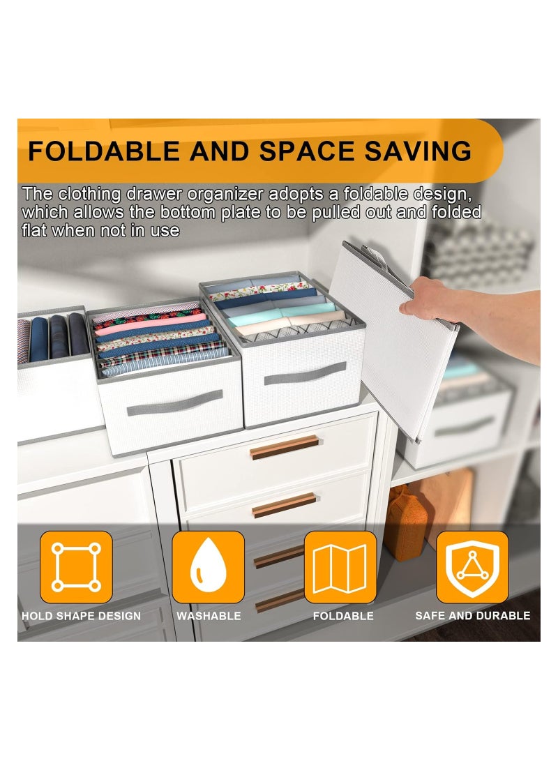 SYOSI Clothes Organizer Drawer, 9 Compartments Foldable Drawer Organizer with Handles, Closet Dividers Box for Clothes Storage, Fabric Closet and Storage Basket for T-shirts, Jeans, Underwear, Grey(9 Grid) - Image 4