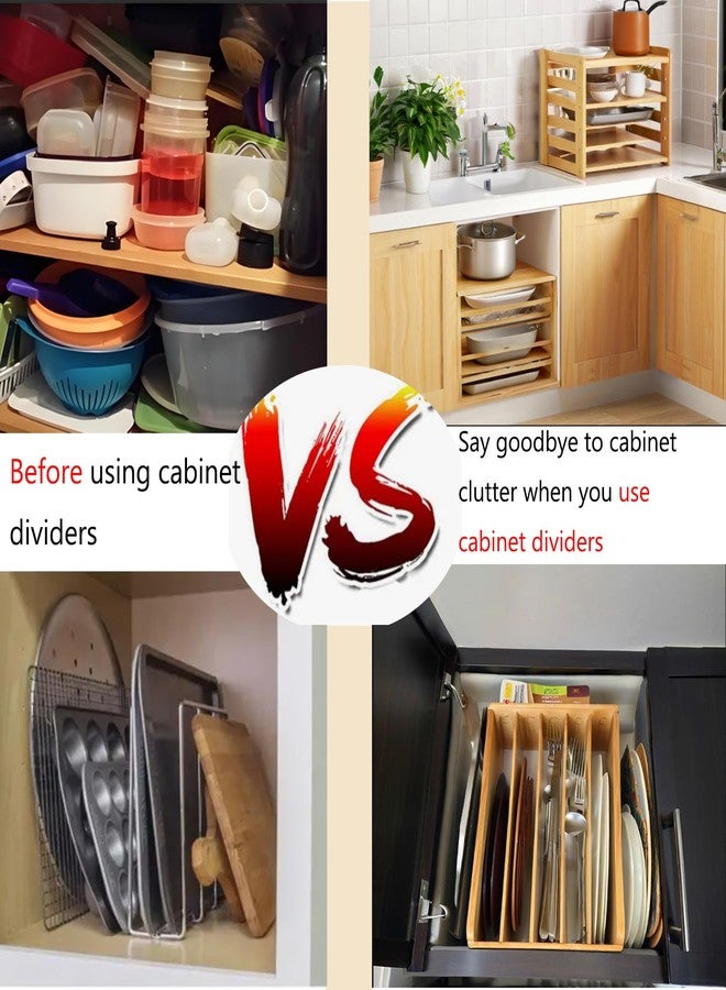 KMHGD Tray Dividers for Kitchen Cabinets, 6 Tier Tray Dividers for Cabinets, 16.73inch x14.13inch x 12.4inch - Image 3