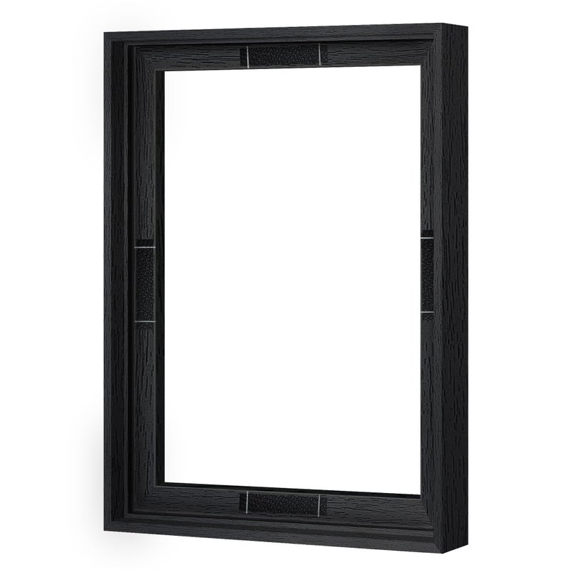Abtgt 12x16 Canvas Floating Frame with 09 Deep Black Floater Frame for Canvas Paintings with Adhesive Vertical or Horizontal Wall Art frame for Prints Oil Painting Diamond Decor 1 Pack