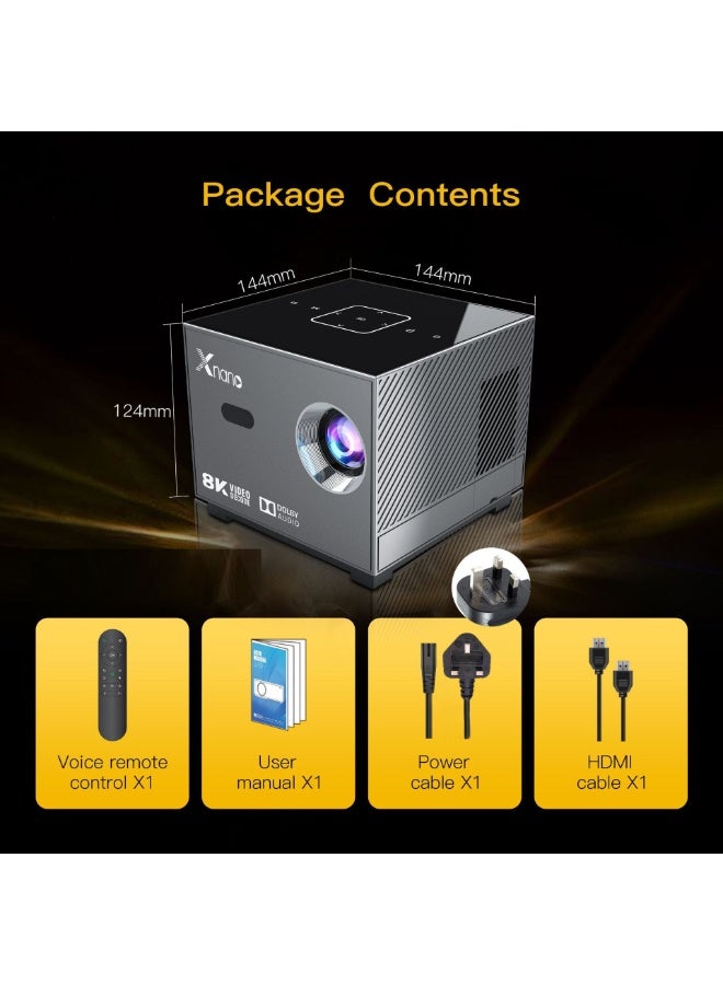 Xnano Mini Portable Projector X3 T972 HD 8K/ARGB Color Lighting / Screen Mirroring / Electric Focus + 4-Point Keystone Correction / Unique Speaker Cavity / Two-Way Bluetooth Connection / Multiple Compatible lnterfaces - Image 5