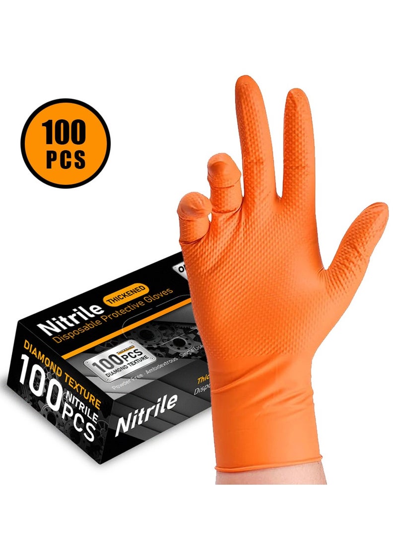 100pcs Premium Household Cleaning Gloves Disposable Thickened Nitrile Protective Gloves Waterproof Kitchen Dishwashing Gloves Durable Laundry Washing Gloves Non-slip Housework Gloves Cleaning Supplies  - Image 1