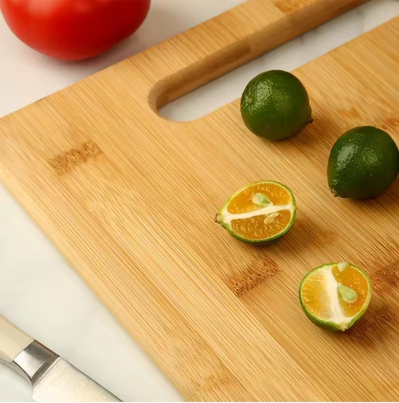 FRESHOME Bamboo Wood Cutting Board for Kitchen – X-Large 36x26cm Chopping Board for Vegetables & Fruits | BPA-Free, Eco-Friendly, Knife Friendly, Anti-Microbial – BCH-XLarge - Image 5