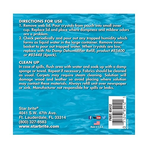 STAR BRITE No Damp Moisture Absorber & Dehumidifier - Simple, Portable, Humidity Control for Boats, RVs, Seasonal Homes & More - Prevent Musty Odor & Moisture Damage - 12 OZ (085412) - Image 3