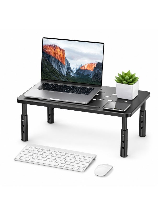 Adjustable Monitor Stand for Desk, Height Adjustable Laptop Riser, Computer Monitor Stand with Under Desk Storage, Ergonomic Screen Riser for Laptop, PC Monitor, Printer and Office Workspace - Image 1