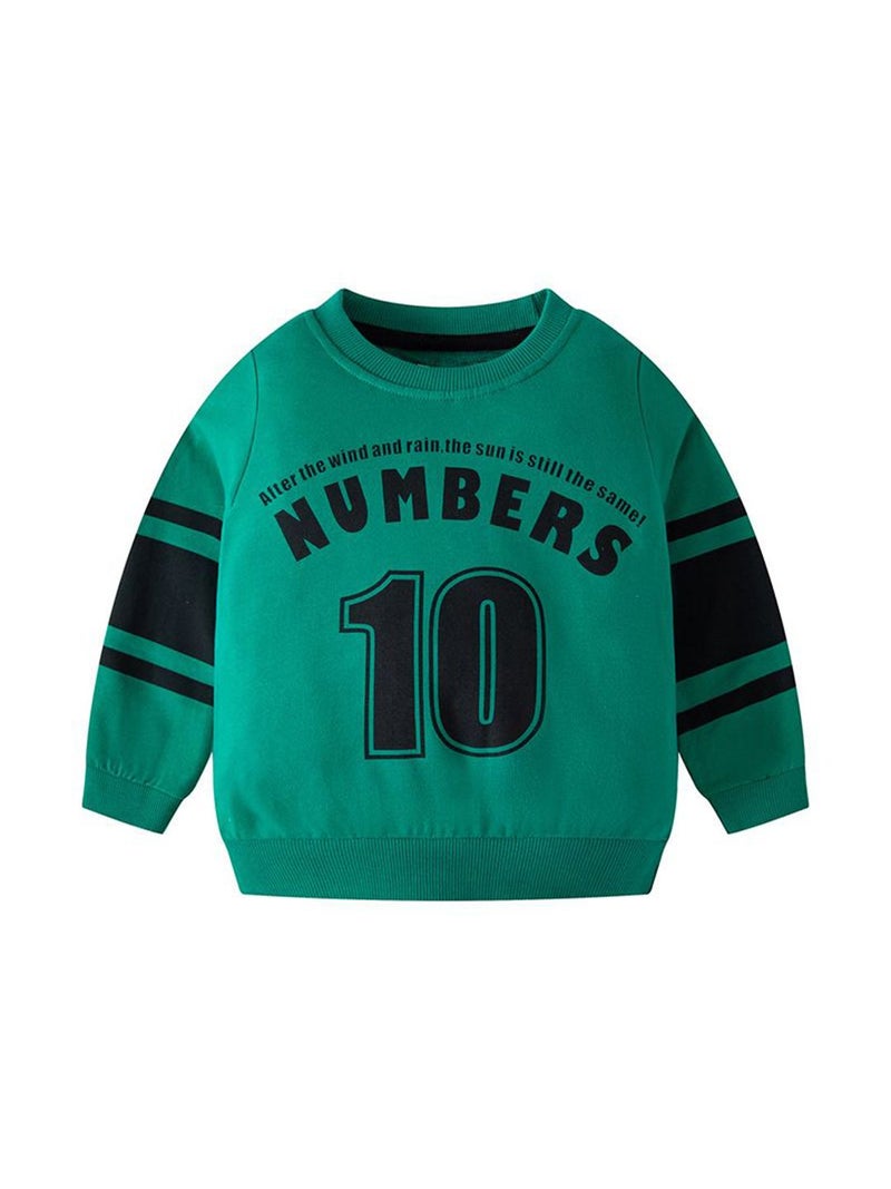 YUNIQEE Green Printed Round Neck Sweatshirt - Image 1