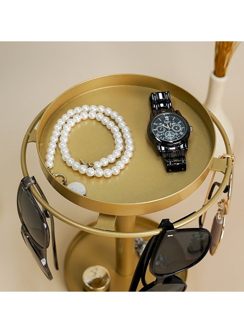 general Detachable Rotating Glasses Storage Display Rack Gold Upper Tier for Accessories Storage Multi-Purpose Watch Stand - Image 2