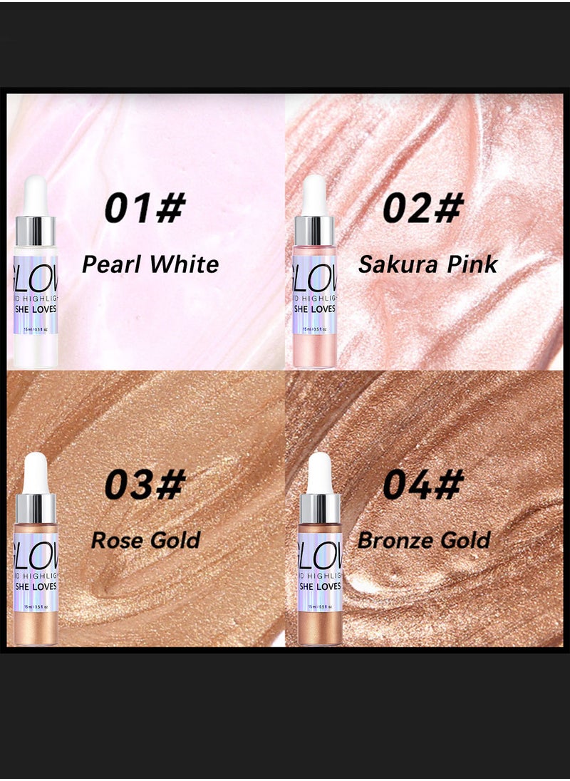 She Loves - Glow Crystal Liquid Highlight, Glossy Body Oil , Long Lasting Waterproof Beauty Illuminator for Face and Body 15ml - Image 1