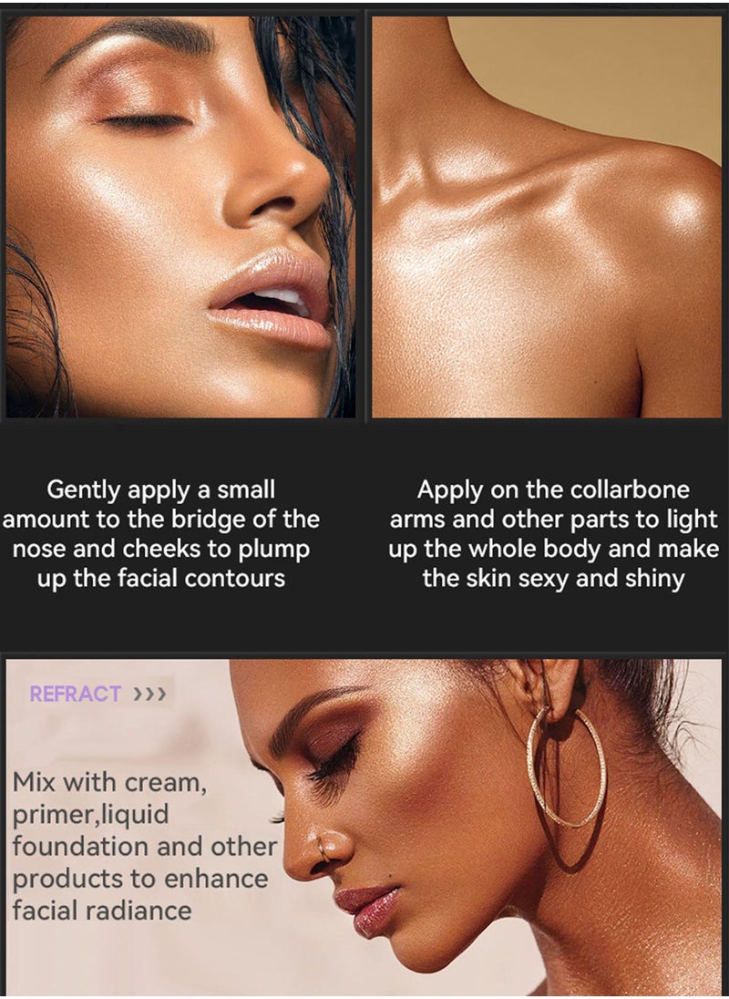 She Loves - Glow Crystal Liquid Highlight, Glossy Body Oil , Long Lasting Waterproof Beauty Illuminator for Face and Body 15ml - Image 1