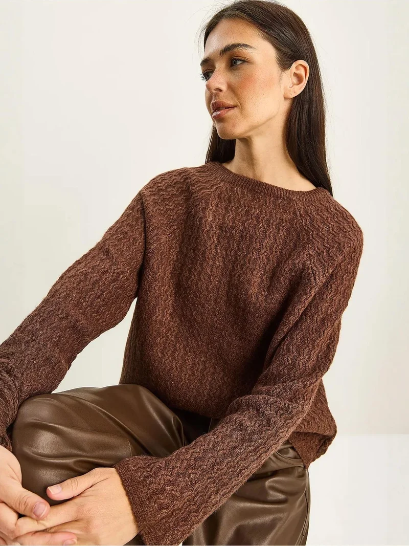 بيانكو لوتشي بلوفر سميك محبوك بقبة دائرية من لوكسي