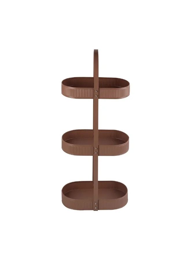 DANUBE HOME Mocha 3-Tier Storage Holder – Multi-Purpose Organizer Rack for Kitchen, Bathroom, Office, Bedroom – Space-Saving Shelving Unit for Home Storage Solutions 32 X 16.5 X 74.5 Cm