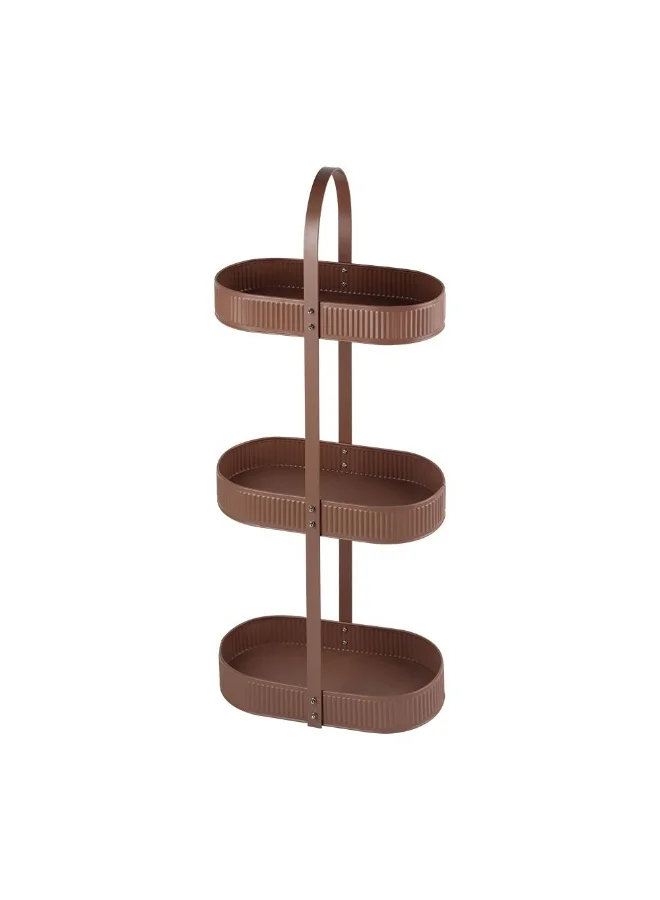DANUBE HOME Mocha 3-Tier Storage Holder – Multi-Purpose Organizer Rack for Kitchen, Bathroom, Office, Bedroom – Space-Saving Shelving Unit for Home Storage Solutions 32 X 16.5 X 74.5 Cm