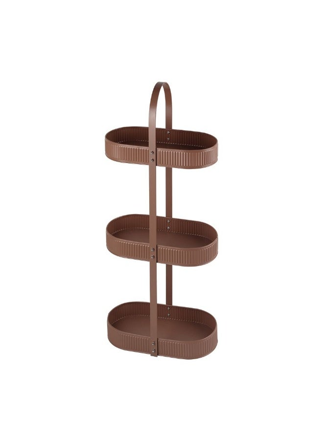 DANUBE HOME Mocha 3-Tier Storage Holder – Multi-Purpose Organizer Rack for Kitchen, Bathroom, Office, Bedroom – Space-Saving Shelving Unit for Home Storage Solutions 32 X 16.5 X 74.5 Cm - Image 3