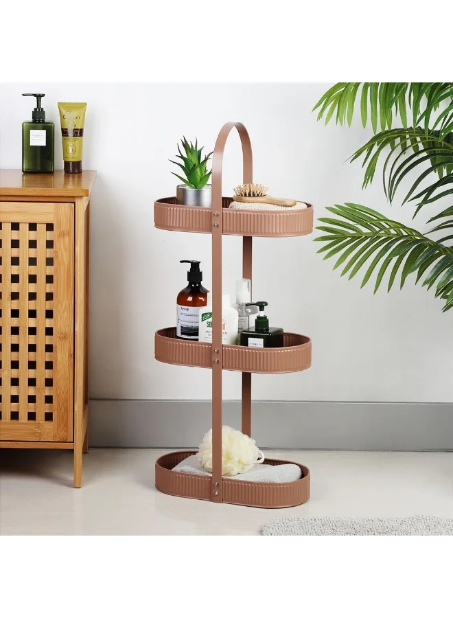 DANUBE HOME Mocha 3-Tier Storage Holder – Multi-Purpose Organizer Rack for Kitchen, Bathroom, Office, Bedroom – Space-Saving Shelving Unit for Home Storage Solutions 32 X 16.5 X 74.5 Cm