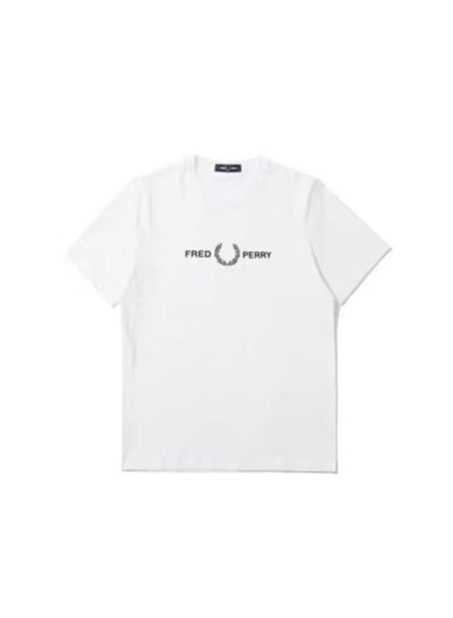 FRED PERRY Men's White Round Neck T-shirt (XL Size 60-70kg) ﻿ - Image 3