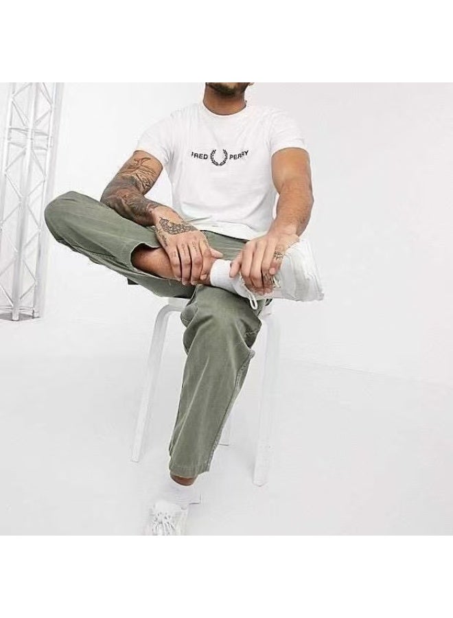 FRED PERRY Men's White Round Neck T-shirt (XL Size 60-70kg) ﻿ - Image 1