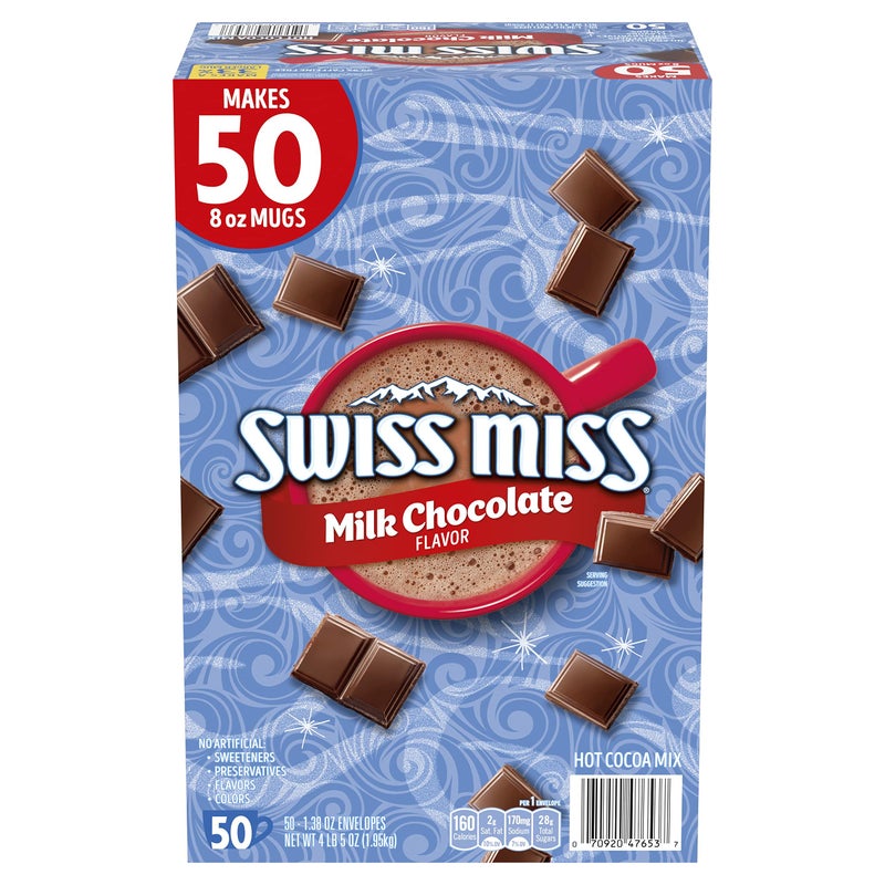 Swiss Miss Milk Chocolate Flavor Hot Cocoa Mix, 1.38 oz. 50-Count - Image 1