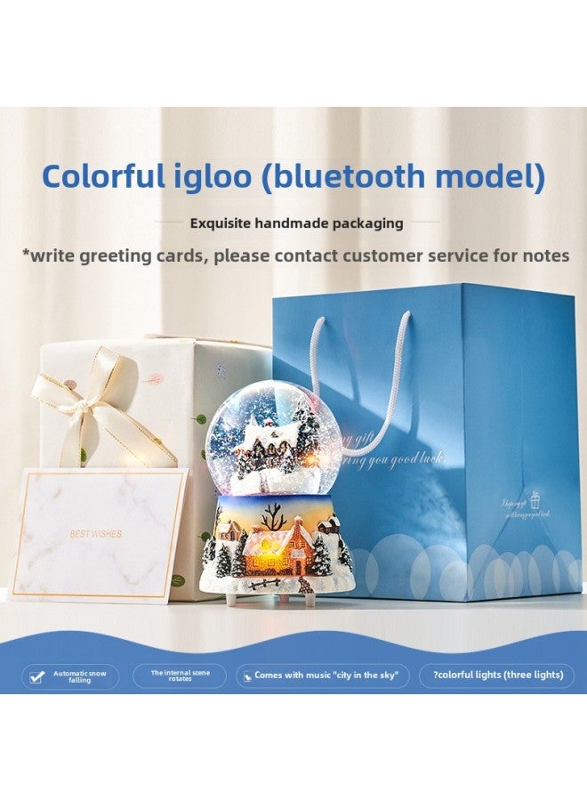 Glass Crystal Ball Rotating Music Music Box Birthday Gift Girls Snow Snow Ornaments Girls Children Practical-Color:Hot-selling★ Unlimited Music + Automatic Snow Falling + - Image 1