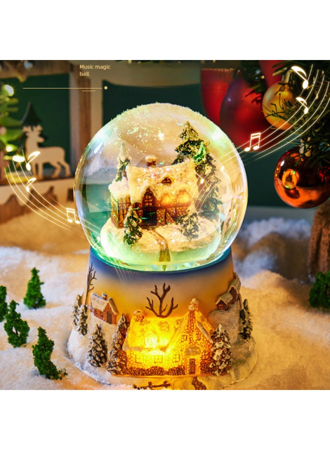 Glass Crystal Ball Rotating Music Music Box Birthday Gift Girls Snow Snow Ornaments Girls Children Practical-Color:Hot-selling★ Unlimited Music + Automatic Snow Falling + - Image 2