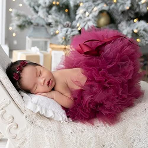 Vemonllas Fashion Unisex Newborn Girl Baby Outfits Photography Props Headdress Tutu Skirt (Red) - Image 3