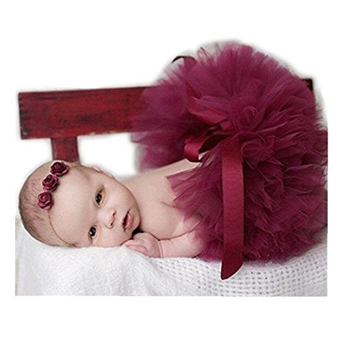 Vemonllas Fashion Unisex Newborn Girl Baby Outfits Photography Props Headdress Tutu Skirt (Red) - Image 4