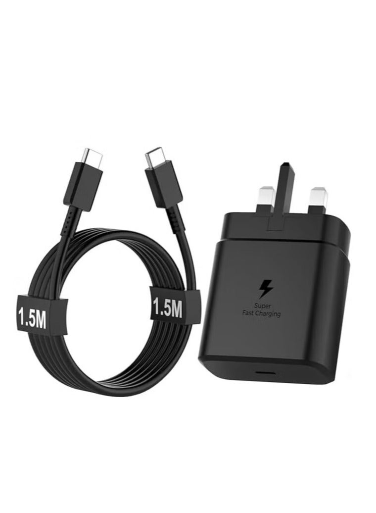 45W USB-C Fast Charger Compatible with Samsung S25/S24/S23/S22/S21 Ultra A Series Honor X9c Magic 7 Pro & More with PD 3.0 and Type-C Cable - Image 1
