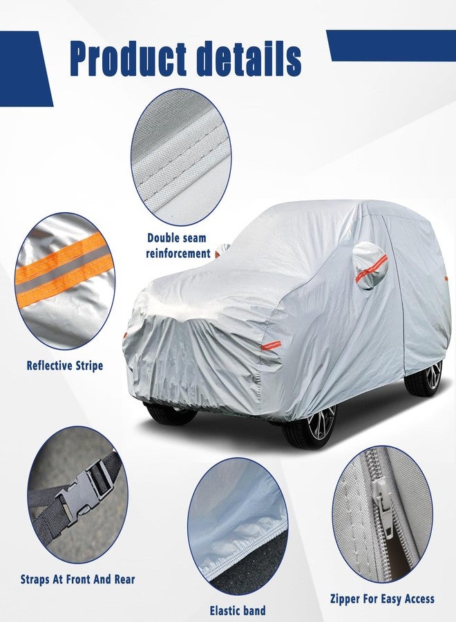 Kayme 6 Layers SUV Car Cover Custom Fit for Kia Sportage（1994-2025） Waterproof All Weather for Automobiles, Outdoor Full Cover Rain Sun UV Protection.Silver - Image 3