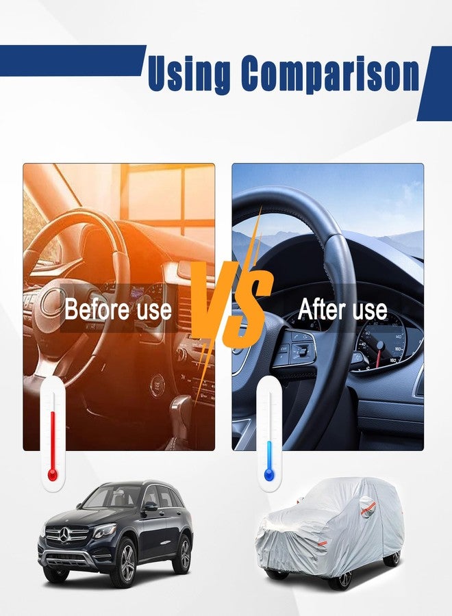 Kayme 6 Layers SUV Car Cover Custom Fit for Kia Sportage（1994-2025） Waterproof All Weather for Automobiles, Outdoor Full Cover Rain Sun UV Protection.Silver - Image 4