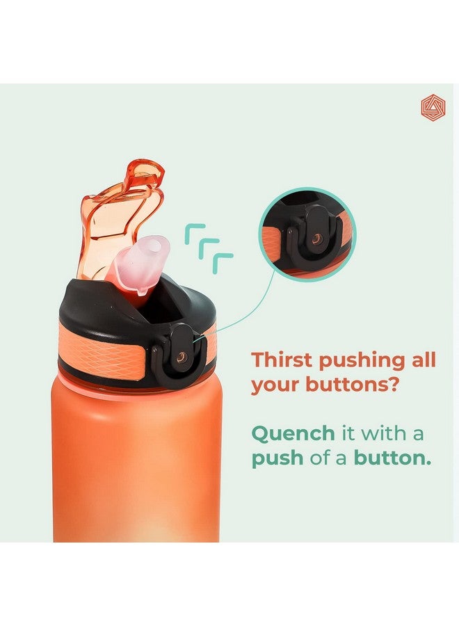 Boldfit Water Bottles 1 Litre Sipper Bottle For Adults, Kids,Unbreakable Motivational Water Bottle Time Mark Sipper With Straw-Time For Gym Office School Home Water Bottle for Kids-TealOrange Plastic - Image 4